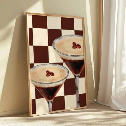 1 tấm tranh treo tường nghệ thuật Espresso Martini có khung/không khung, áp phích cổ điển, xe đẩy quầy bar, cocktail, tranh in trên vải canvas, tranh treo tường tối giản cho ký túc xá, căn hộ, phòng khách, phòng ngủ, trang trí nhà hiện đại