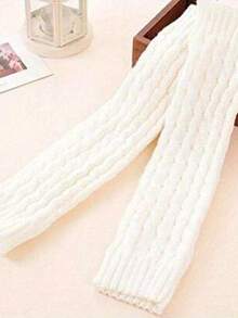 1/2 Pairs Autumn/Winter Cable Knit Leg Warmers, Cute Knit Mid-Calf Leg Warmers, White Stackable Leg Warmers, Best-Selling For Autumn/Winter - Twisted Socks - View 9