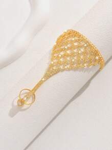 1pc Stylish Versatile Rhinestone Finger Chain, Suitable For Women To Wear At Weddings, Banquets, Parties, And Daily Life