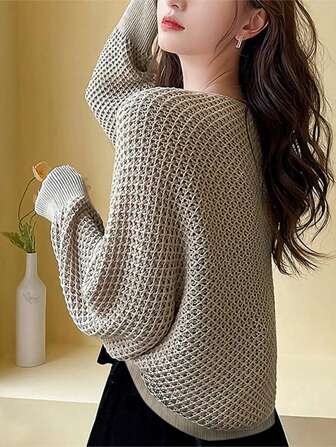 1pc Women's Sun Protection Thin Coat, Shawl, Mesh, Ice Silk Knitted, Neck Protector, Summer Cardigan, Vest, Air Conditioning Shirt Accessories Women