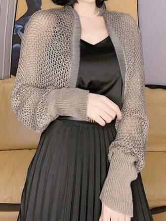 1 Pieza Chaqueta Delgada De Protección Solar Para Mujeres, Chal, Malla, Tejido De Seda De , Protector De Cuello, Cárdigan De Verano, Chaleco, Camisa De Aire Acondicionado invierno