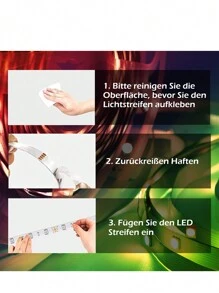 ZMH Smart LED Strip 10/20/30m RGB Strip Self-Adhesive Fairy Lights Bluetooth Light Strip 16 Million Color Change Music Control With Remote Control Mobile Phone Control Strip For Bedroom Party Kitchen TV Decoration - 查看 7