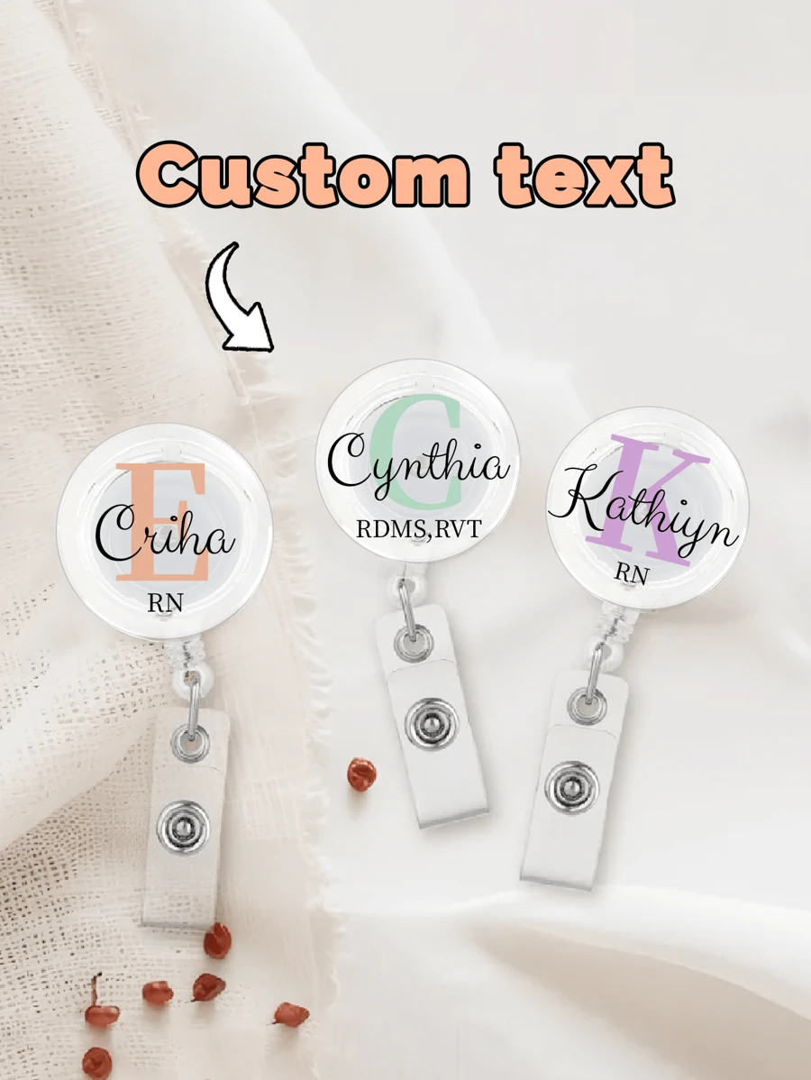 Personalized Badge Reel, Custom Nurse Retractable Badge Holder Nurse ID Carabiner Lanyard Badge Clip Rn Id Badge Staff Gift Stethoscope 731,Personalized Ornaments, Personalized Gifts,Holiday Gifts,Nurse Day,Chic Autumn,Apparel Accessories,Customized Keychains & Accessories