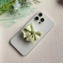 1Pc Solid Color Ins Style Stereoscopic Bow Phone Case Mirror Back Stick Airbag Stand Extension Shrink Fresh Phone Stand