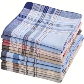 6/10 Pcs Handkerchief, Classic Minimalist Design, Absorbent Sweat Towel, Pocket Squares, For Daily Use, Random Color Assorted