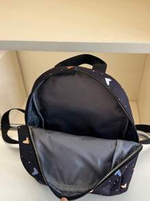 Fashionable Minimalist Niche Design Versatile Mini Backpack, Back To School Essentials, Bag For School College, Preppy Backpack For School - Black - View 10