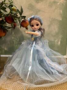 Muñeca articulada 30 cm estilo princesa - Azul - Ver 3