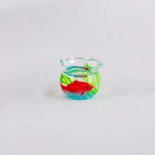 1 件精致迷你鱼缸，1:12 比例装饰配件，花园场景装饰，逼真的微型水族馆 DIY 道具模型最佳礼物