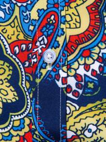 Men's Fashion Casual Personalized Long Sleeve African Style Printed Shirt, Versatile & Stylish