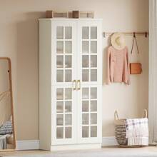 Tribesigns 68.9-Inch Tall Shoe Cabinet With Doors, 8-Tier Shoe Storage Cabinet With Adjustable Shelves, Modern Shoe Organizer Shoe Rack Cabinet For Entryway, Hallway, Closet, Living Room, White - 白色 - 查看 11