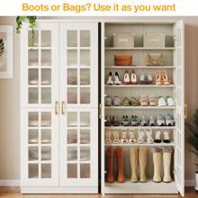 Tribesigns 68.9-Inch Tall Shoe Cabinet With Doors, 8-Tier Shoe Storage Cabinet With Adjustable Shelves, Modern Shoe Organizer Shoe Rack Cabinet For Entryway, Hallway, Closet, Living Room, White - 白色 - 查看 4