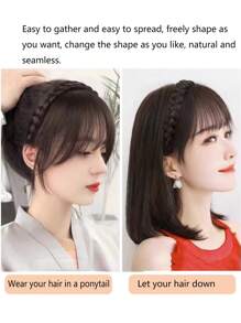 假发刘海头带合成刘海接发假刘海自然发夹假发女士隐形自然发夹 - 彩色 - 查看 5