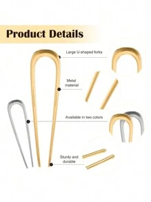Horquillas francesas de metal para mujeres, Horquillas francesas doradas para cabello grueso, Horquillas en forma de U, Horquillas de metal para todo tipo de cabello, Palillos para recogidos, Horquilla para moño francés, Tenedor para el cabello