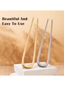 Horquillas francesas de metal para mujeres, Horquillas francesas doradas para cabello grueso, Horquillas en forma de U, Horquillas de metal para todo tipo de cabello, Palillos para recogidos, Horquilla para moño francés, Tenedor para el cabello