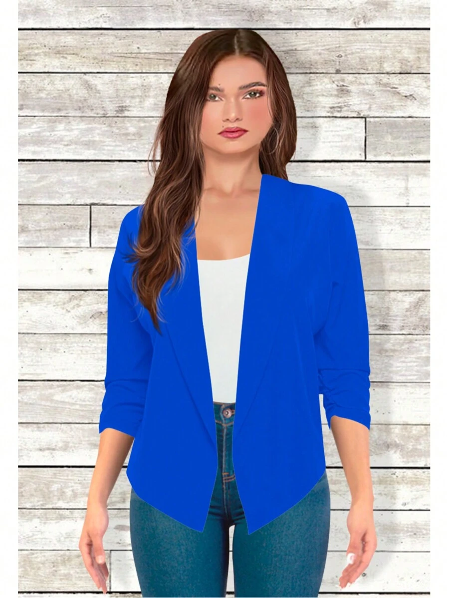 Blazer Casual Manga 3/4 Modelo Tejeda 2 Marca Epifania - Azul - Ver 1