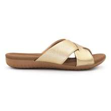 Usaflex Women's Slide Platform Heel Flip Flops R1853 - 金色 - 查看 1