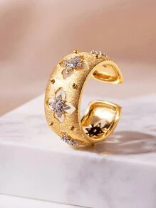 Stylever 1 件华丽宫廷四叶草锆石戒指女士珠宝 925 纯银回归旧方式戒指精美珠宝适合女孩生日约会舞会派对礼物