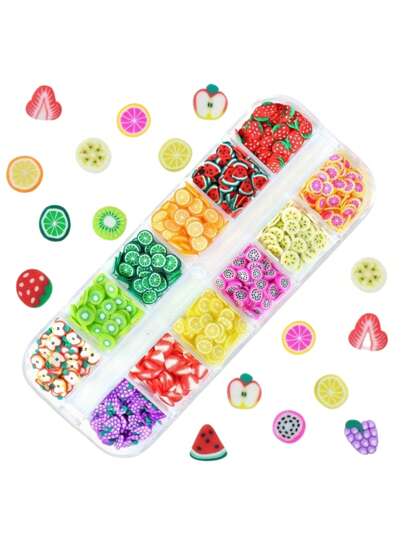 1Box Sliced Fruits Resin Filled Decorative Lemon Strawberry Orange Polymer Clay Slices For Epoxy Resin Silicone Mould Filling Material For Jewellery Pendant Resin Shaker Fillers Nail Art Decor Soft Clay