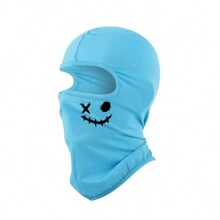 1pc Kids Cartoon Print Pullover Cap, Outdoor Sun Protection Face Mask, Breathable Dust-Proof Headwear, Sports Headband For Older Children