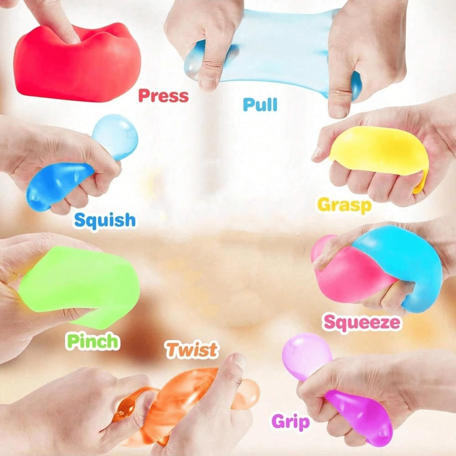 4 Jouets Sensoriels Anti-stress Little Ouchies – Fidget Picots Pour Adultes Et Ados