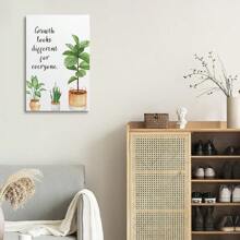 Potted Plant Wall Art Decor For Classroom Therapy Office School Counseling Office 12x16Inch(Framed Wrapped Canvas) - 黑色 - 查看 2