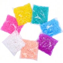 300 Pcs/Bag Color Rubber Band Bracelet Set, 7-Color Rubber Band Handmade Set, Suitable For Girls To Weave DIY Bracelet Craft Gifts - Rubber Band 01 - View 8