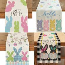 Coelhinho fofo feliz búfalo xadrez coelho ovo cenoura páscoa corredor de mesa gnomo ovo mesa corrida, preto e branco búfalo xadrez casa cozinha feriado coelho decoração, primavera fazenda bolinhas estopa jantar decoração festa suprimentos - Multicolorido - Ver 11