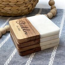 1pc, Marble Coasters, Beautiful Gifts For Bridal Parties, High-End Table Decorations, Custom Bridesmaid Coasters, Custom Bridesmaid Gifts, Exquisite Gift Coasters, Special Gifts For Valentine's Day And Unique Wedding Souvenirs,Brunch-Ready