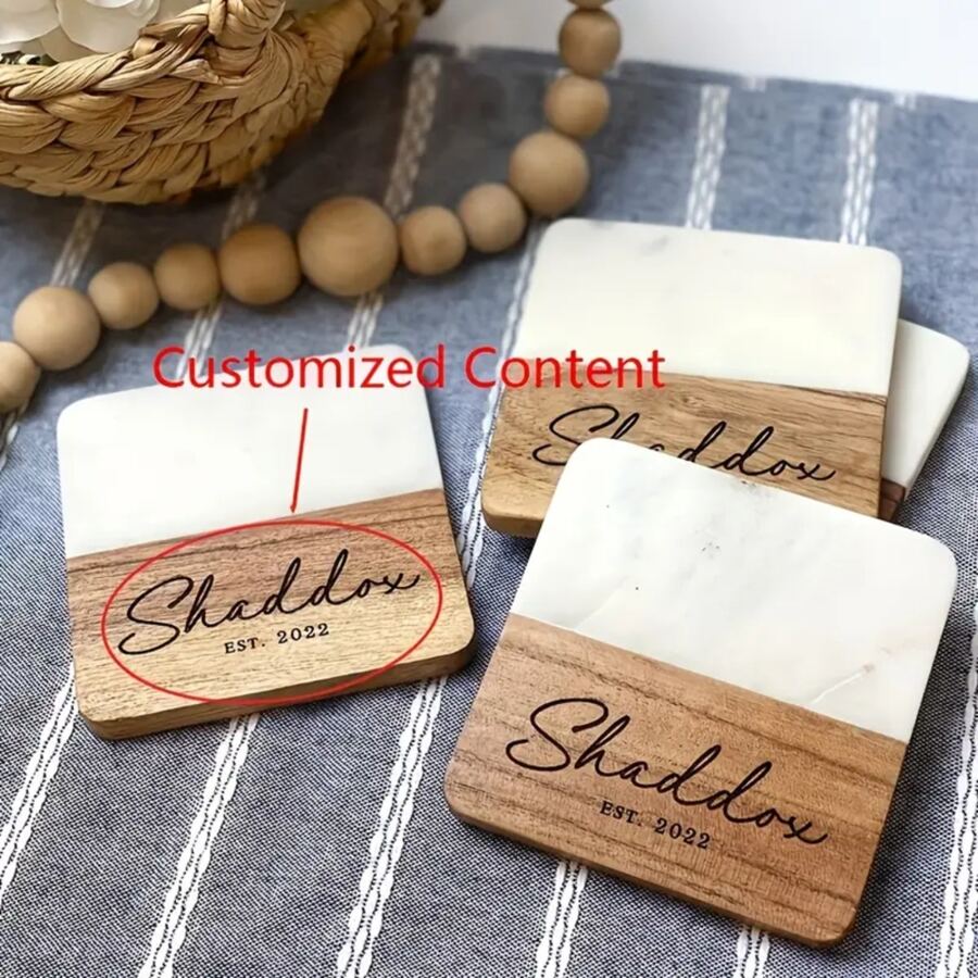 1pc, Marble Coasters, Beautiful Gifts For Bridal Parties, High-End Table Decorations, Custom Bridesmaid Coasters, Custom Bridesmaid Gifts, Exquisite Gift Coasters, Special Gifts For Valentine's Day And Unique Wedding Souvenirs,Brunch-Ready