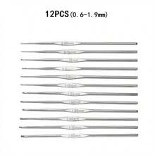 12/15 sztuk szydełka mix rozmiar 0,6 mm do 1,9 mm stal nierdzewna szydełka do robienia na drutach igły DIY włóczka do szycia igły na prezent dla mamy - Srebro - Zobacz 12