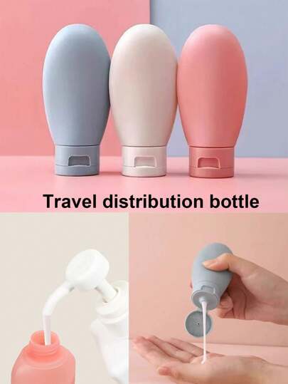 1 Pieza/3 Piezas/4 Piezas Botellas de Viaje Separadas, Diseño de Extrusión, Portátil, a Prueba de Fugas, Envase Cosmético Rellenable, (Con Tarjeta de Etiqueta Gratis) Reutilizable, Usado para Empaque Separado de Artículos de Tocador, Champú, Gel de Ducha y Loción, Necesidades de Viaje, Útiles Escolares, Necesidades de Campamento de Vacaciones, Accesorios de Vacaciones Mini, Usado para Playa de Vacaciones, Colección de Baño, Colección de Dormitorio, Gran Capacidad, Viaje de Negocios, Turismo