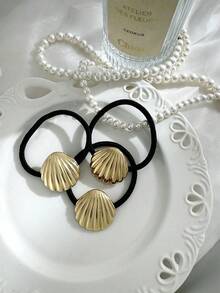 3个新款海洋贝壳发圈，优雅百搭的发饰，高弹力发绳，女士礼物，马尾辫发圈，发圈，橡皮筋发带，发绳 - 彩色 - 查看 6