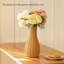 1pc Vintage Flower Vase, Rattan Woven Vase,Hand-Woven Flower Basket For Bookshelf, Bathroom, Bedroom, Shelves, Living Room, Farmhouse, Office, Table Decor Home Decor Room Decor Glass Vase