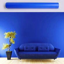 1 Roll Matte Blue Self-Adhesive Wallpaper, Bright Blue Contact Paper For Kitchen Cabinet, Craft, Bedroom, Bathroom, Removable Solid Color Decorative Sticker, Home Decor, Renovation, Spring Decoration, Rama Decor Gift For Birthday, Graduation - Blue - View 8