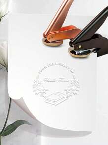 Embosador de libros personalizado, sello de embosado personalizado, embosador de libros, embosador para scrapbooking, embosador para sobres personalizados, regalo para amantes de los libros - Multicolor - Ver 11