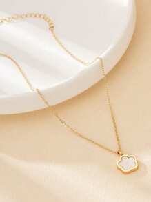 ESBERRY 1 件时尚优雅 925 纯银花朵项链，适合女士日常佩戴配饰和节日周年纪念礼物 - 花朵項鍊 - 查看 6