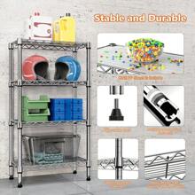 4 Shelf Adjustable Wire Shelves Rack Metal Wire Shelving Kitchen Bathroom Pantry - 1 - View 9
