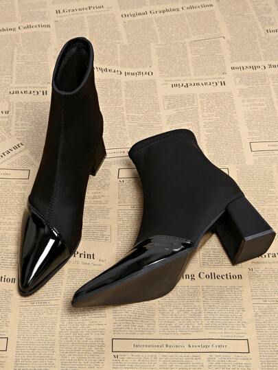 2025 秋冬春秋女士修身踝靴，法式时尚尖头短靴，女士靴子