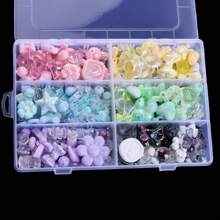 360g/12,7oz/Caixa Mistura de Estilo Contas Soltas Acrílicas de Borboleta, Flor, Estrela para Fazer Joias DIY, Colar, Pulseira, Acessórios de Artefatos de Contas de Corrente de Telefone