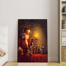 1 Canvas Poster Santa Claus And Scene Poster Canvas Printing Modern Art Autumn Decoration Wall Art 1 Pc Wooden Framed Canvas Painting Thickness Cm/0.9inch High Quality Wall Art Prints Poster Direct Hanging Wall Picture Decor For Home Gifts, Gift, Living Room, Bath Room, Bedroom, Kitchen