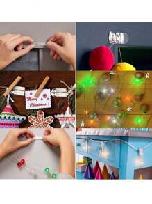 20/6pcs, Mini Self-Adhesive Hook, Detachable Traceless Decorative Thread Hook, Transparent Hook, Sticky Wall Hook, Indoor/Outdoor Mini Light Clip, Holiday Decoration Supplies, Multi-Purpose Clip, Suitable For Christmas, Halloween, New Year Decoration Hanging Display, Practical Hook