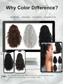 14 Inch Heat Resistant Synthetic Drawstring Ponytail Deep Curly Instant Clip Ponytail Extension Afro Drawstring Ponytail Extensions Kinky Curly Ponytail Extensions Synthetic Afro Puffs Curly Ponytail Extension For Women