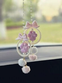 1pc Car Accessories Premium Feel Car Cat Scratch Pendant Rearview Mirror Car Mounted Pendant - one-size - View 1