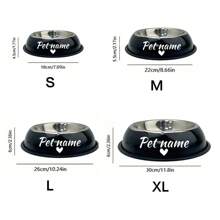1 gamelle personnalisée en acier inoxydable pour chien avec fond antidérapant, gamelle durable pour chiens de petite, moyenne et grande taille, gamelle personnalisée pour nourriture et eau