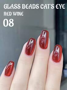 15ml Esmalte de Unha de Cristal de Olho de Gato Tipo Gel Bead de Vidro, Nova Luz Pequena Popular Quente, Cor de Outono e Inverno, Dedicado a Salões de Beleza