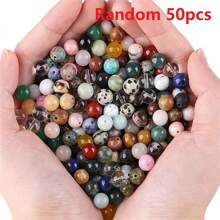 50/200 Pcs 8mm Assorted Vibrant Natural Gemstone Beads - Round Loose Spacer Beads, Suitable For Creative DIY Jewelry Making, Great For Unique Bracelets, Necklaces, Earrings And Accessories - High Quality Jewelry Supplies For Beginners And Professionals