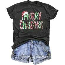 100% Cotton Merry Christmas Shirt, Christmas Tree Shirt, Womens Oversized Graphic T-Shirts, Cute Winter Tops, Christmas Family Shirt, Christmas Gift, Womens Casual Round Neck Short Sleeve Tee 1pcs Fashion Shirt