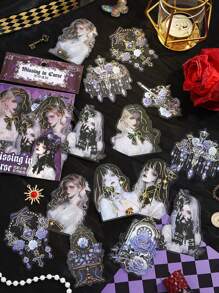 20pcs Vintage Themed Stickers For Scrapbooking, Bullet Journaling, And Craft DIY - Multicolor - View 6