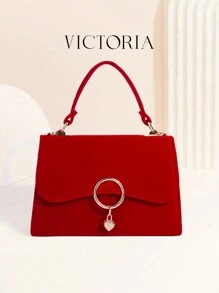 1pc Red Heart Shaped Pendant Decoration Ladies' Crossbody Bag Or Handbag Valentines