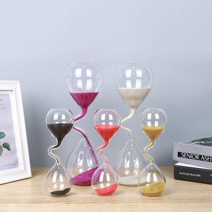 1 件创意沙漏玻璃计时器，工艺礼品家居装饰独特不对称形状玻璃沙漏
